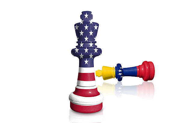 istock Chess made from flags of USA and Venezuela 2245011627