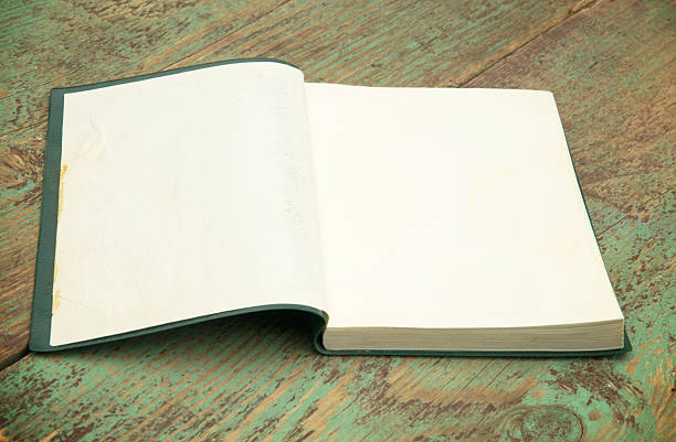 istock an open book with blank pages on wood table 2245012579