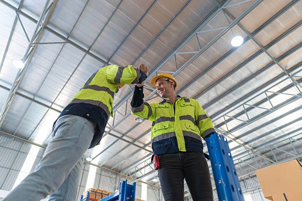 istock Warehouse worker working in warehouse storage. Foreman or worker work at factory site check up products in site. Inventory worker working in  factory Storehouse 2245012766
