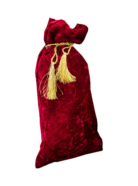 istock Burgundy gift bag isolated on white background 2245017721