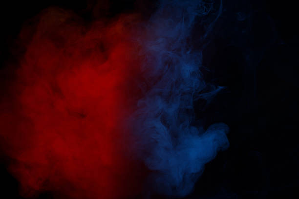 istock Blue and pink steam on a black background. 2245026906
