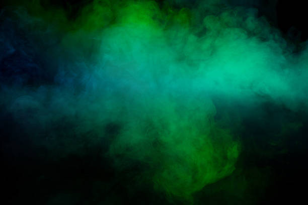 istock Blue and green steam on a black background. 2245026909