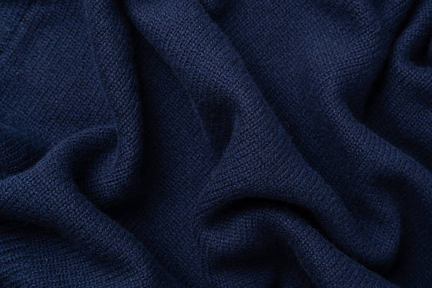 istock Navy blue merino wool sweater texture as background. Top view. 2245026938