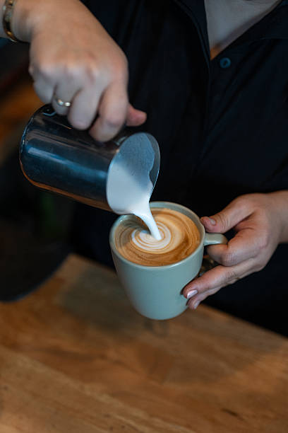 istock The barista who creates latte art. 2245030565