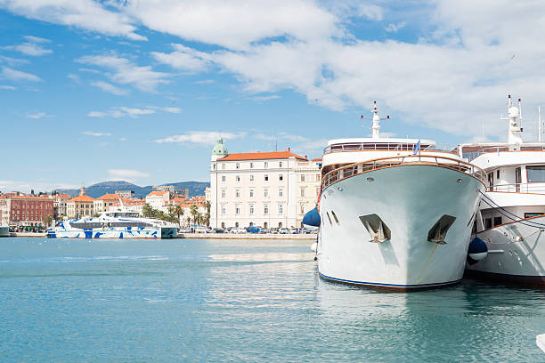 Split, Croatia, October 3, 2025, cruise ships in the seaport
