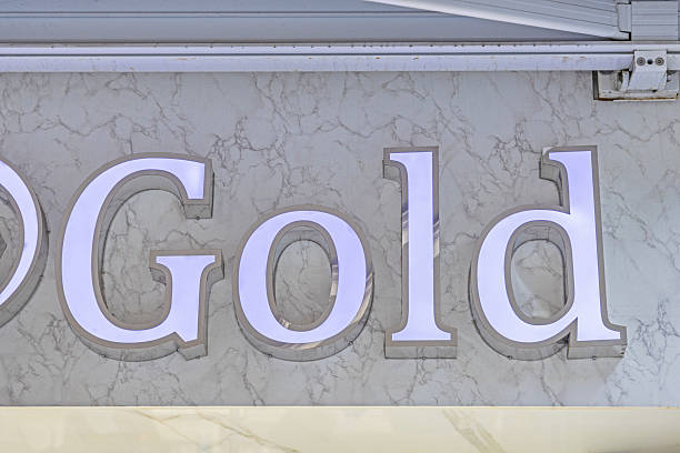 istock Gold 3d Sign Marble 2245043605