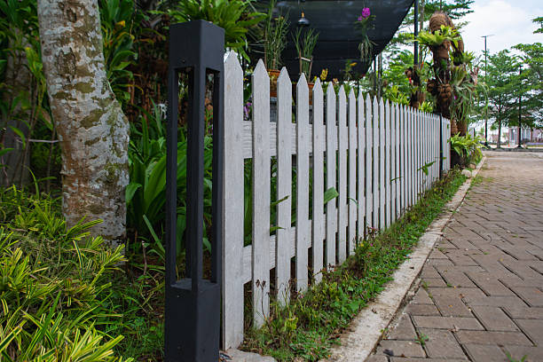 istock White wooden fence 2245052339
