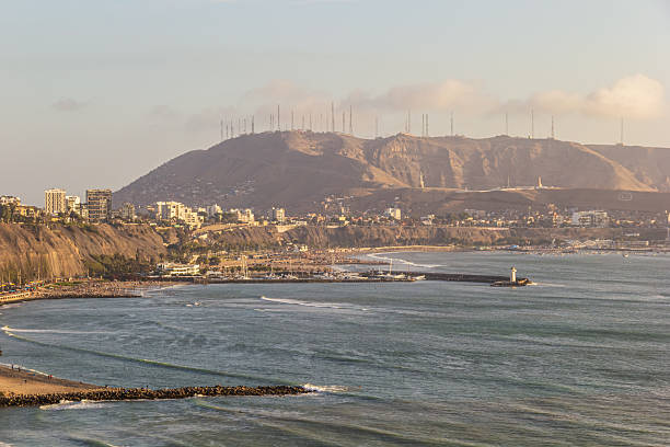 istock Coastline at golden hour, Barranco District - Lima 2245060205
