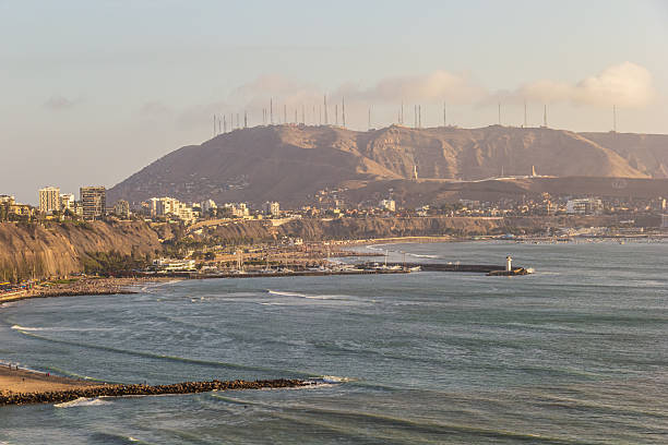 istock Coastline at golden hour, Barranco District - Lima 2245060207