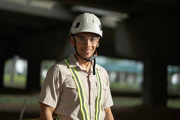 istock Portrait of Young Malay Construction foreman in hard hat 2245061453