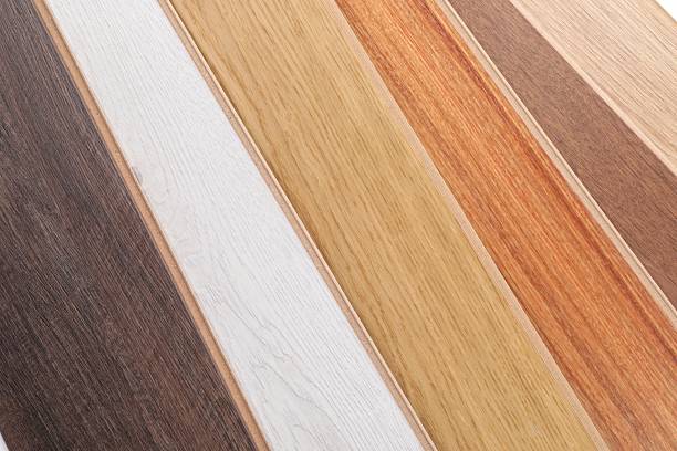 Different samples of wooden flooring as background