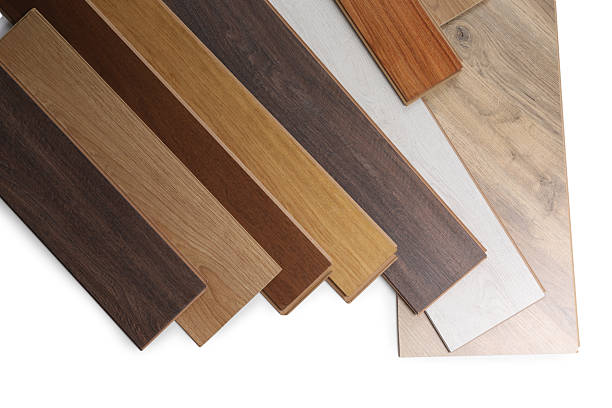 istock Different samples of wooden flooring isolated on white, top view 2245065563