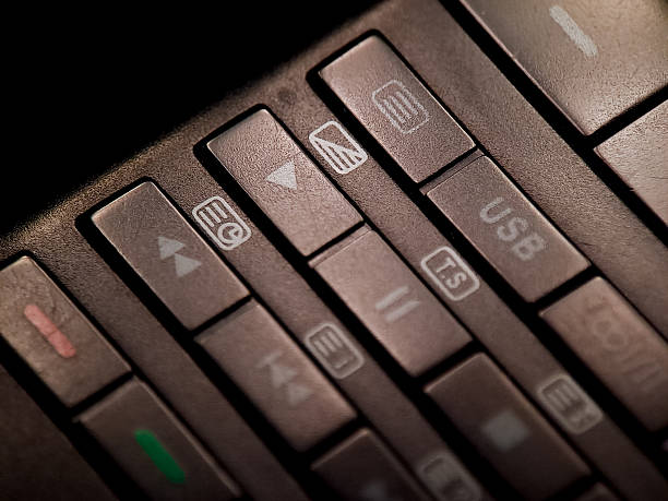 istock A dimly illuminated remote control displays buttons with symbols for media playback features. 2245066750