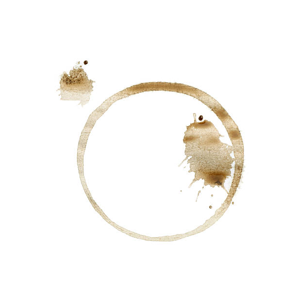 istock Coffee cup stain isolated on white, top view 2245069441