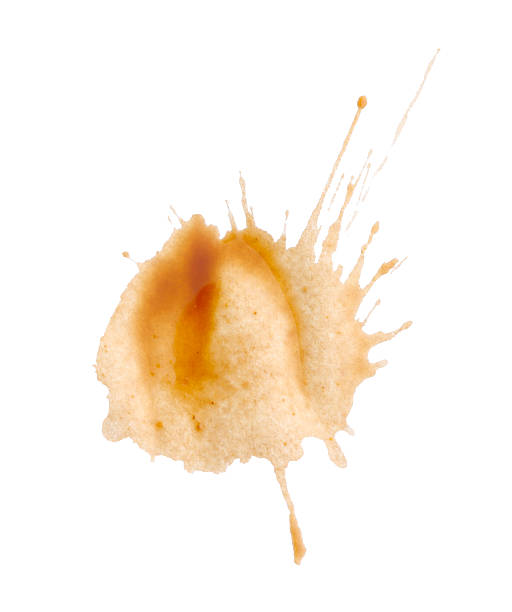 istock Dried coffee stain isolated on white, top view 2245069443