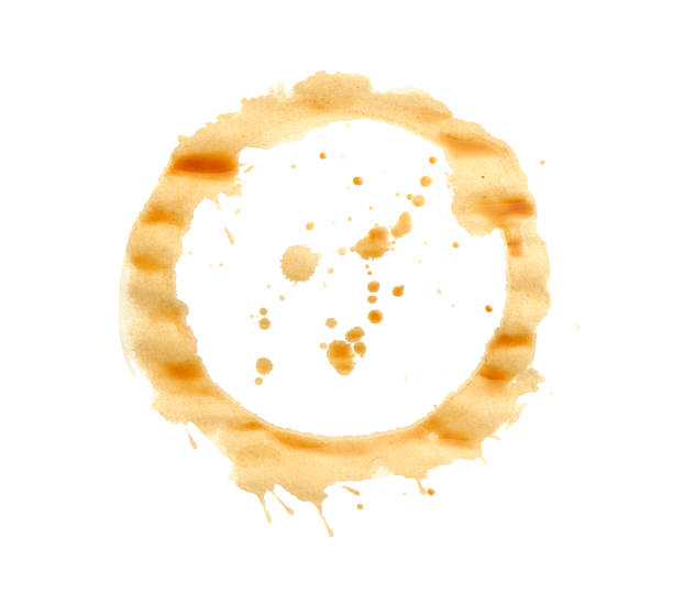 istock Coffee cup stain isolated on white, top view 2245069482