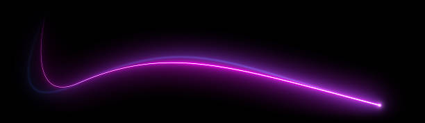 istock Abstract futuristic glowing neon laser line curve. Light trail wave, style optic fiber, digital artworks in PNG. 2245069547