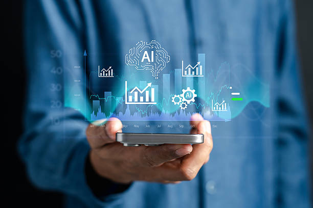 istock AI technology for investing and financial analytics. Businessman using smartphone with stock charts, graphs, and machine learning icons. Smart solution for investment strategy. 2245072130