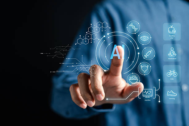 istock Artificial intelligence for healthcare and wellness innovation. AI interface with medical, fitness, and healthy lifestyle icons. Smart digital technology for health monitoring. 2245072132