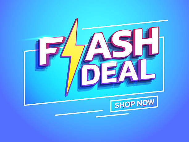 istock Colorful flash deal banner template design with neon light effect and gradient background. 2245072153
