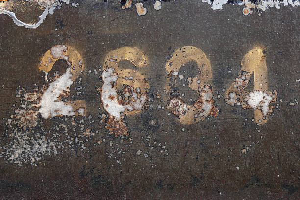 istock Close-up view of number 2604 on the rusty old wall 2245079145