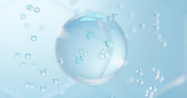 istock Molecule inside Liquid Bubble. skin care cosmetics, 3d illustration 2245081192