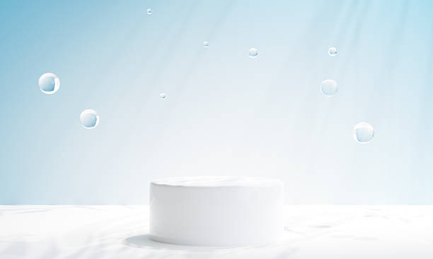 istock Minimal product placement. white podium display for product presentation. 3d illustration 2245081324