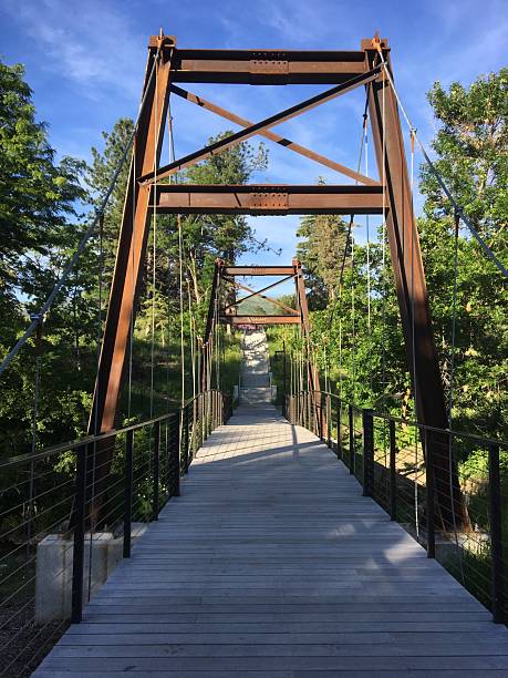 istock Creekside Park in Bountiful Utah, Metal Walkway Bridge 2245082472