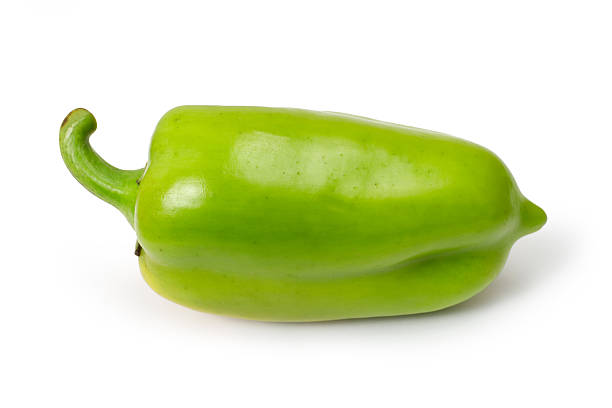 istock Green sweet bell pepper on a white background 2245084406