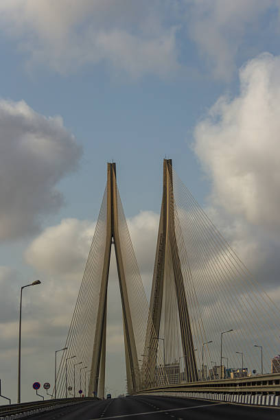 istock The iconic cable-stayed bridge supports soaring over the highway 2245085311
