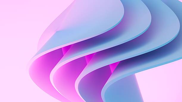 istock Abstract wavy curved 3d render. Pink soft layers of plastic with lines, folds, ruffles. Modern wallpaper, texture pattern. 2245087710