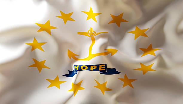 Flag of Rhode Island. U.S. state. Close-Up. 3d-rendering