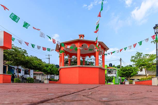 istock Vibrant Mexican Plaza with Festive Gazebo 2245097506