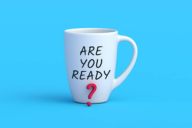 istock Are you ready ? question on cup. Start new career concept. 3d render 2245098516