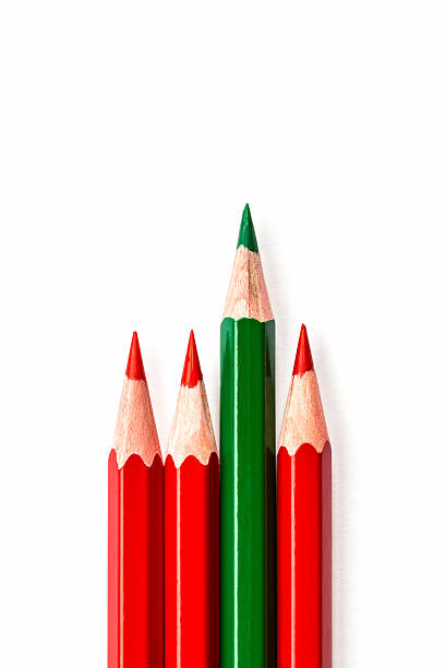 istock The red and green colored pencils are outstanding. 2245106987