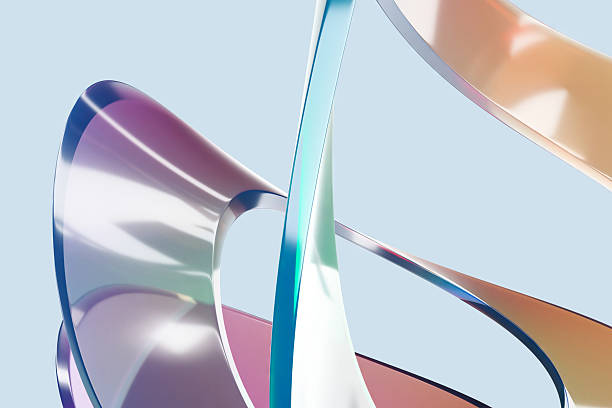 istock Abstract metallic ribbons intertwined in pastel colors for moder 2245113018