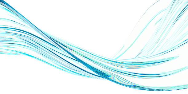 istock Flowing aqua lines on white background for modern art design. 3d 2245113097