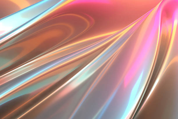 istock Abstract colorful metallic waves with iridescent shine for digit 2245113630