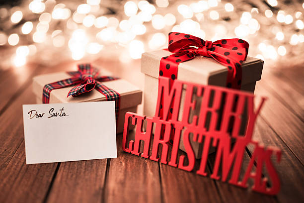 istock Christmas presents with Santa Letter 2245114231