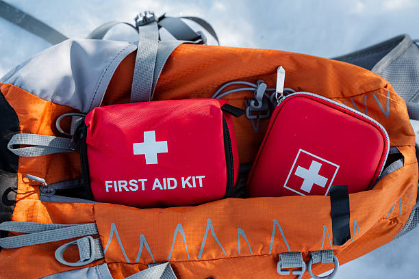 istock An emergency first aid kit is snugly placed in a bright orange backpack, ready for any situation, providing essential medical support and ensuring safety and preparedness 2245115872