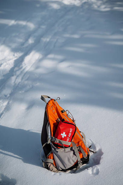 istock A durable backpack with a first aid kit is shown in a snowy scene, showcasing essential gear for winter adventures and ensuring safety during cold hikes in tough weather 2245115899
