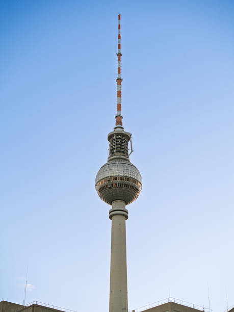 Germany, Berlin, Central Berlin, September 23, 2025 - The Berlin TV tower against a cloudy sky