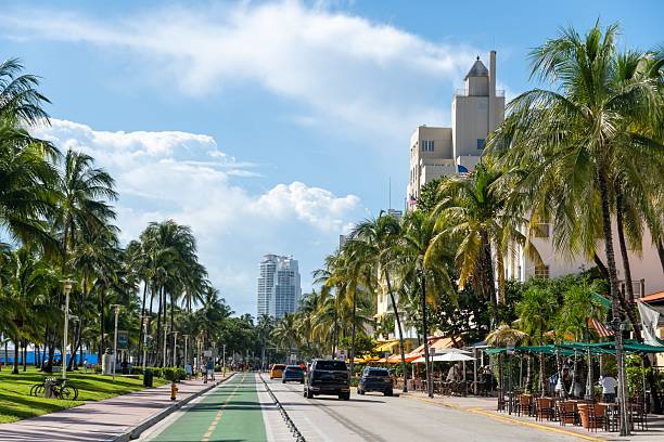 istock Ocean Drive in Miami Beach with Palm Trees 2245117657