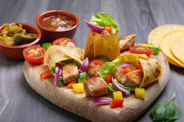 Grilled Chicken Taco Salad with Lettuce, Tomatoes, Red Onions and Cheese - Photographed on Hasselblad H3D2-39mb Camera