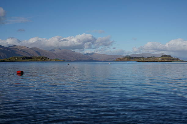 Port Appin, Argyll & Bute, Scotland - 27 Oct 2025: Looking across Loch Linnhe towards Ardnamurchan from Port Appin.