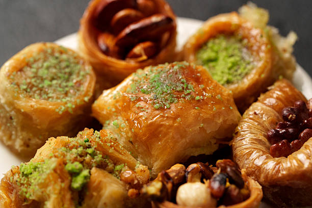 istock Delicious assortment of traditional sweets displayed on a plate showcasing different textures and colors 2245128032