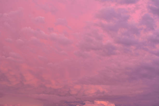 soft and tender Pink and Purple Cloudscape at Dusk