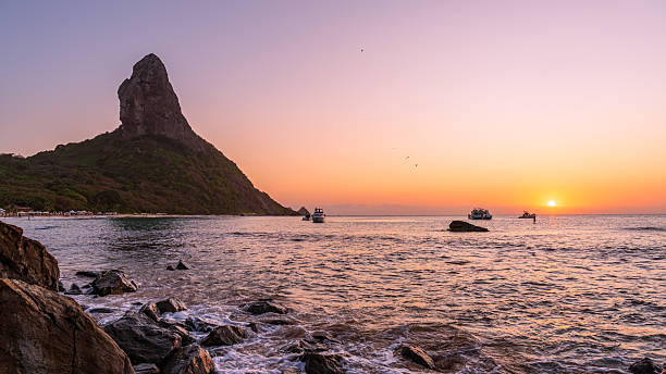 istock Fernando de Noronha ´s landscape with sea and mountain under the sunset 2245131803