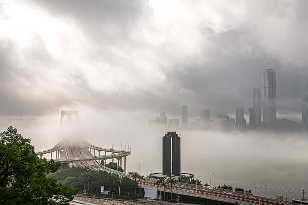 istock Sai Van Bridge is a cable-stayed bridge between Taipa island and Macau, China 2245131810