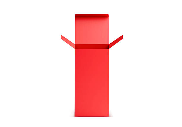 Open red Cardboard box isolated on a white background